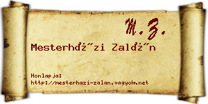 Mesterházi Zalán névjegykártya